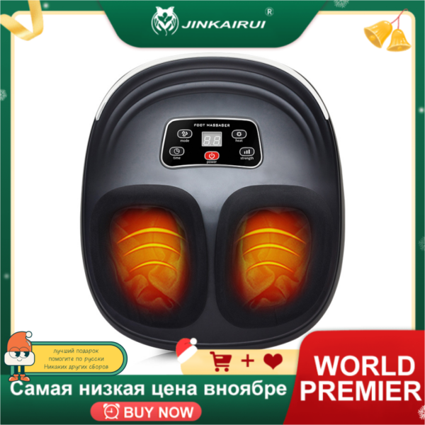 EU Plug Electric Antistress Foot Massager Vibrator Jinkairui Massage Machine Infrared Heating Therapy Health Care Device New